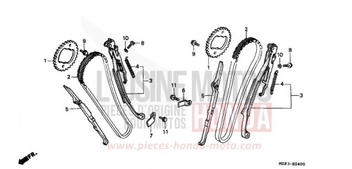 CAM CHAIN/TENSIONER VT600CR de 1994
